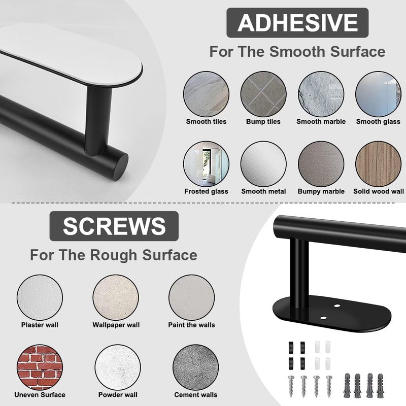 MGahyi Curtain Tiebacks  2pcs Adhesive and Screw-in Curtain Holdbacks Curtain Holders for Wall Mounted Curtain Pull Backs  Black Adhesive Curtain Hooks for Drapes - Image 5
